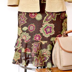 Brown Ruffle Skirt  24" lined